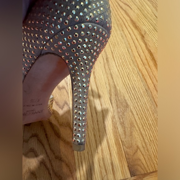 Jimmy Choo Kyra Studded D’Orsay Pumps in Nude/Gold Size 37.5 - Picture 14 of 16